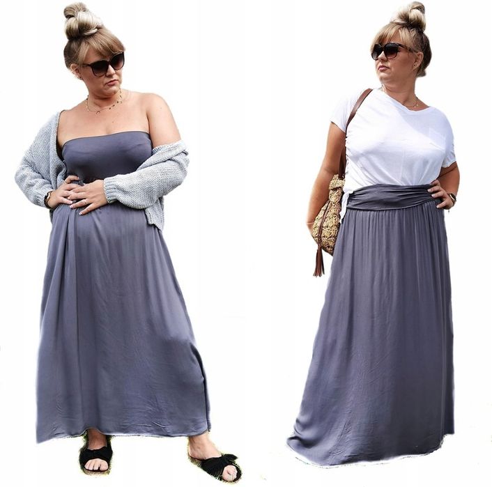 Zwiewna Długa Spódnica Plus Size 2xl 3xl 4xl 5xl