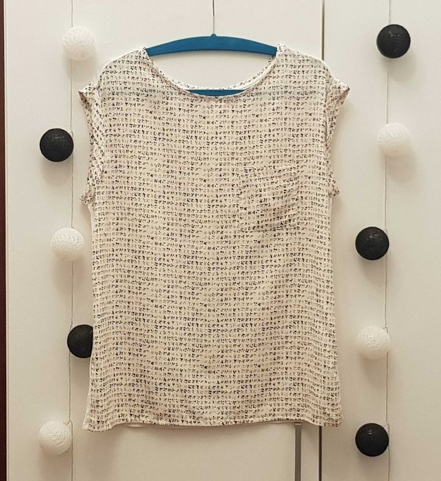 Wiosenno-letnia bluzka z łączonych materiałów Promod rozm. 40/42 L/XL