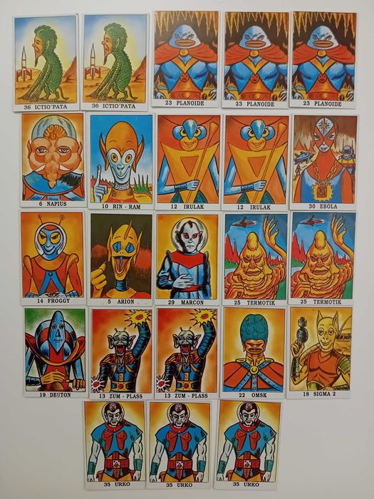Lote de 23 cromos raros anos 80 - Locos Extraterrestres