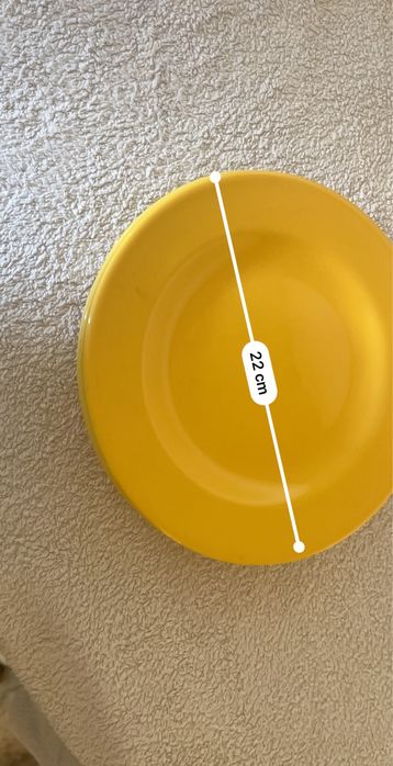 4 pratos amarelos 22 centímetros