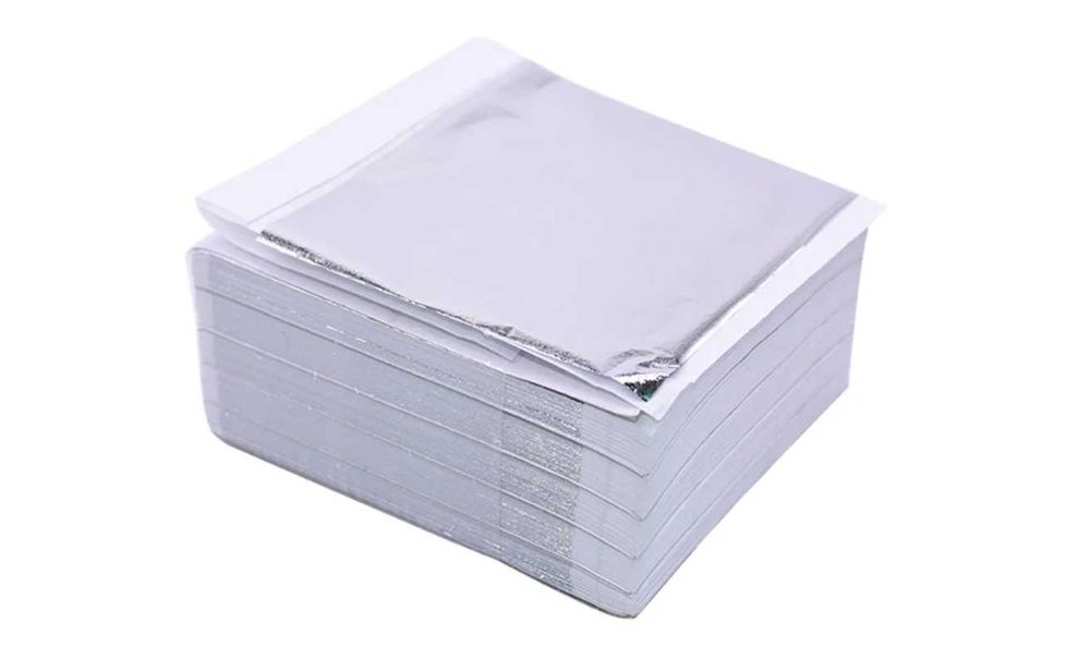 Srebrna Folia do złoceń 8cm 100 szt w arkuszach do zdobień dekoracji