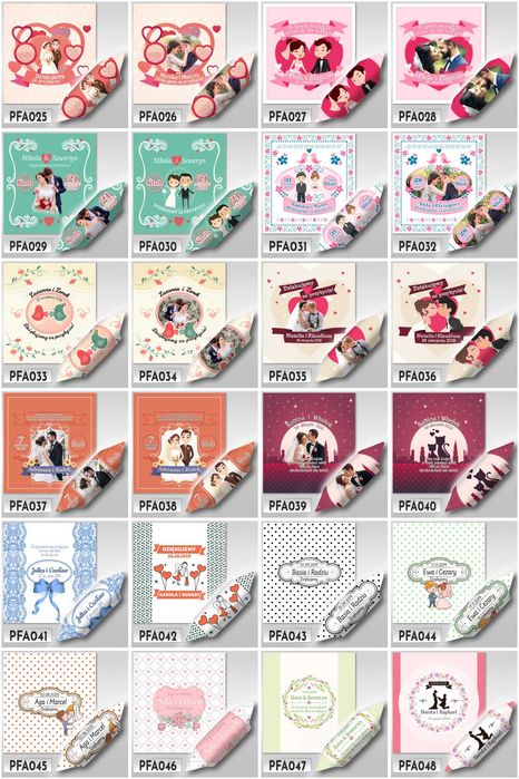 KRÓWKI personalizowane w woreczku ŚLUB rocznica wesele 50 zestawów