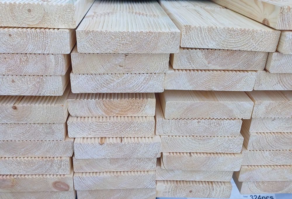 Deska Tarasowa Sosna gładka i ryflowana 28x120  KL.AB BRUTTO!