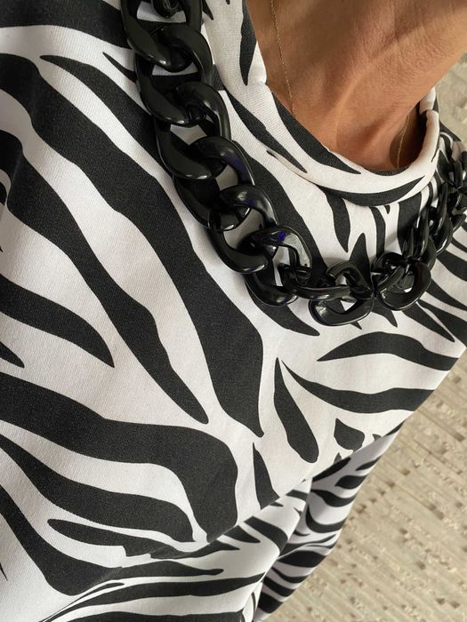 O la Bianka OLB komplet dres set zebra łańcuch ciepły M-L