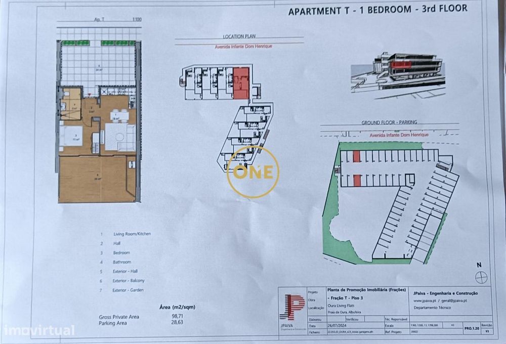 Apartamento T1 com piscina no rooftop, a 5 min a pé da praia da Oura -