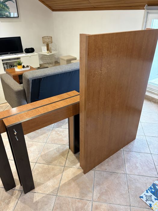 Mesa de cerejeira 6 lugares extensível até 10 + 5 cadeiras