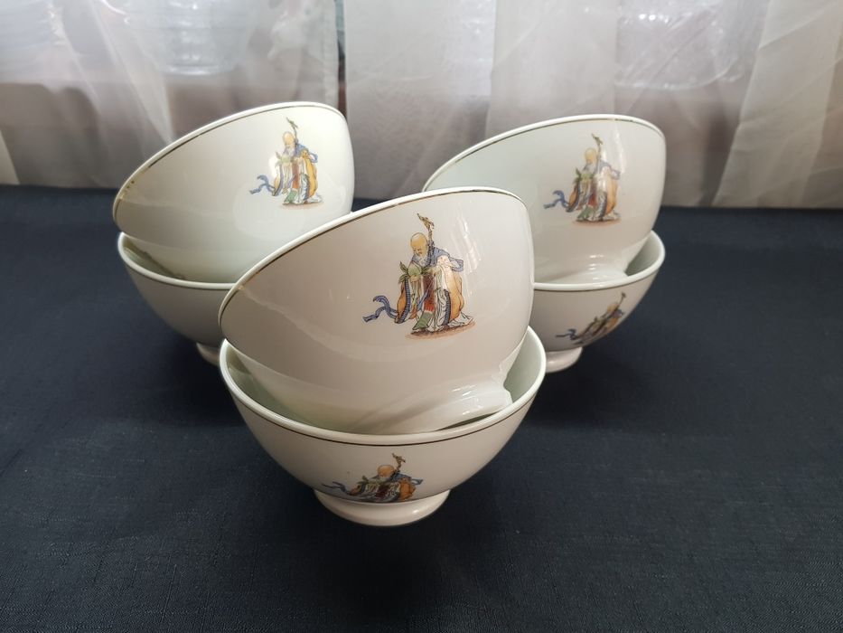 Komplet 6 miseczek , Mandaryn, stara chińska porcelana Vintage