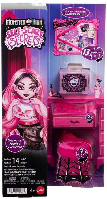 Лялька Mattel Monster High Self-Scare Secrets Draculaura  Монстер Хай "Секрети самостраху" Дракулаурa JHK43