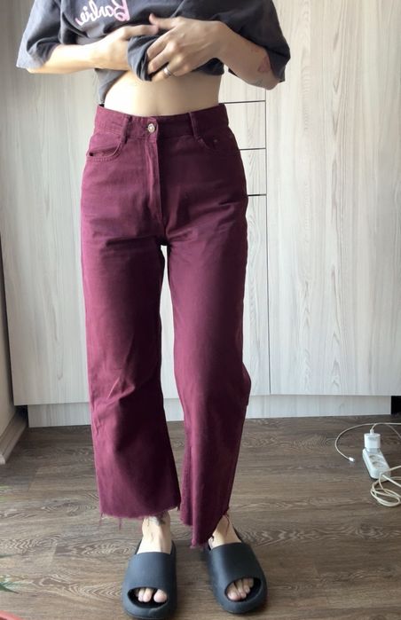 Джинси zara 36 бордові