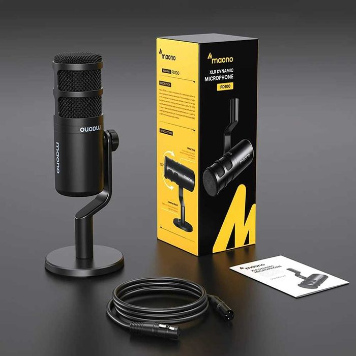 Maono PD100 – динамический XLR микрофон для студии, записи и подкастов