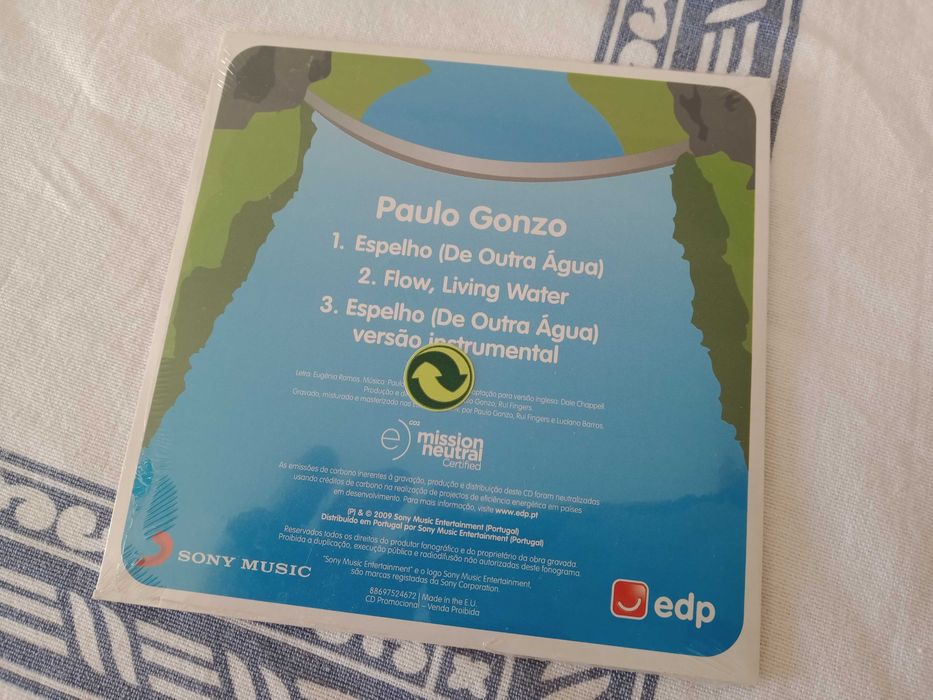 Paulo Gonzo - Espelho (De Outra Água) - CD Single muito raro (EDP)
