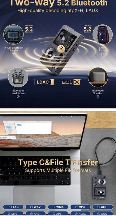 Surfans F20 Hifi przenośny odtwarzacz MP3 z Bluetooth