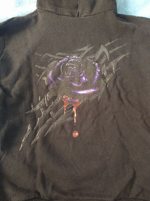 czarna bluza z kapturem róża goth emo alternative