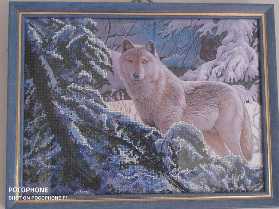 Вышивка бисером "В зимнем лесу"