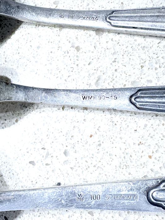 Excelentes peças de talheres WMF padrão leque com banho em prata