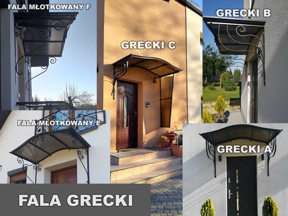 Zadaszenie daszek nad drzwi KUTY, kowalstwo PANEL BOCZNY -kolory