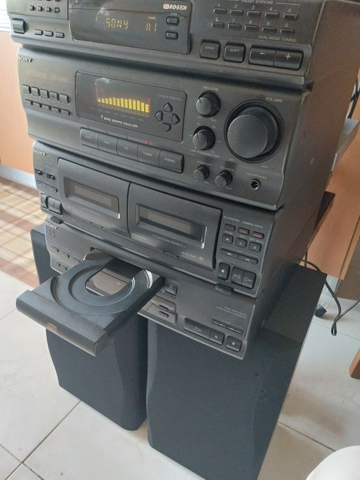Aparelhagem sony c/ cd /tuner/ deck k7 colunas