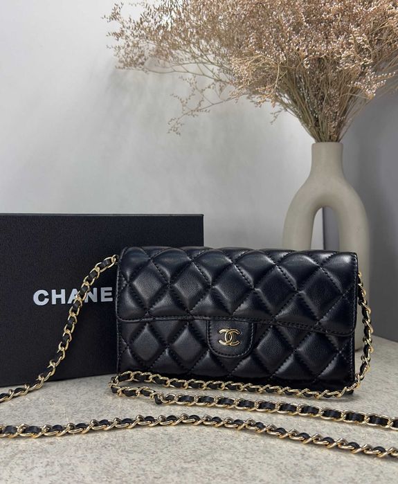 Сумка Chanel кросбоді / Женская кожаная сумка Шанель на цепочке