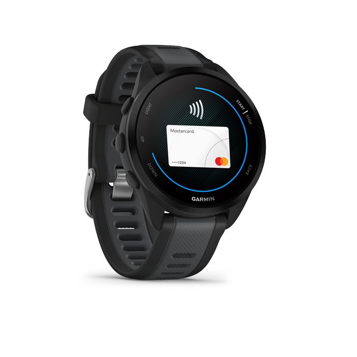 Relógio conectado gps de running garmin forerunner 165 preto/cinzento