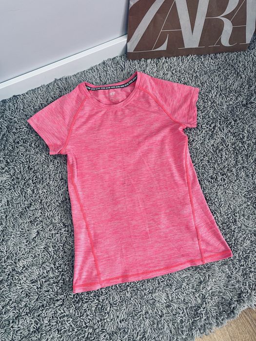 Rozowy elastyczny top damski HM rozm xs basic silownia trening sport