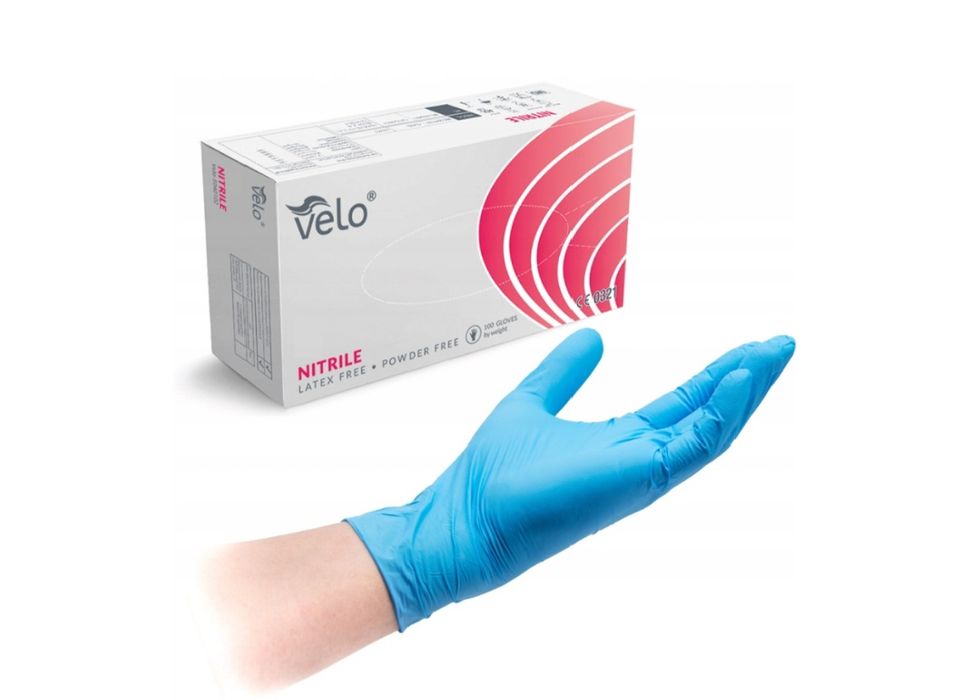 Rękawiczki nitrylowe bezpudrowe VELO S 100 szt