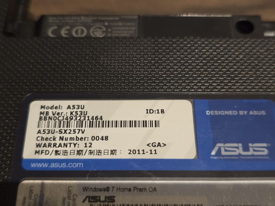 Asus A53U 15" AMD E450, ddr 3gb. Без батареї та БЖ
