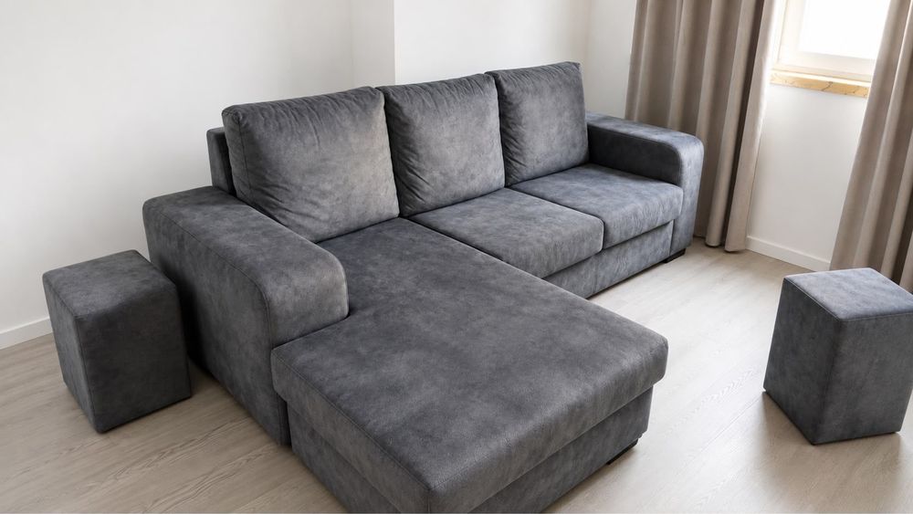 Sofá 3 lugares e chaiselongue