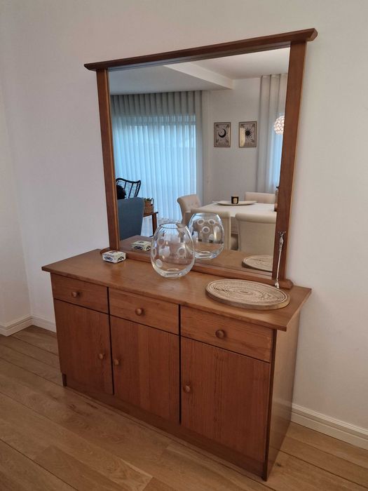 Aparador em Madeira Maciça com Espelho  - Cor Mel | Excelente Estado