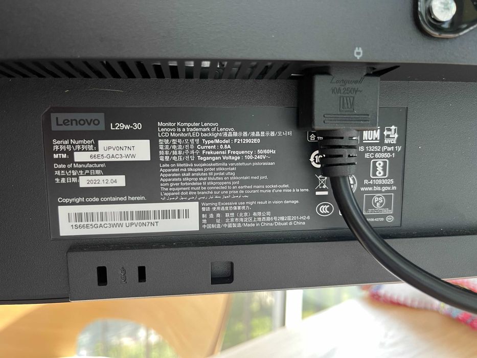 Monitor Lenovo L29w-30 de 29"