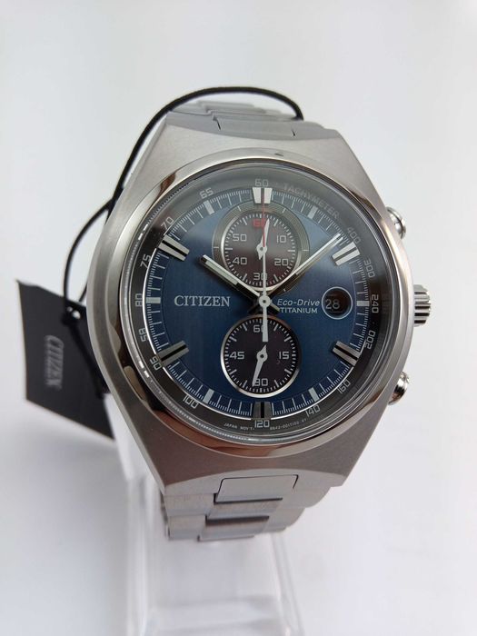 Титановые мужские часы Citizen Eco-Drive CA7090-52L, хронограф, сапфир