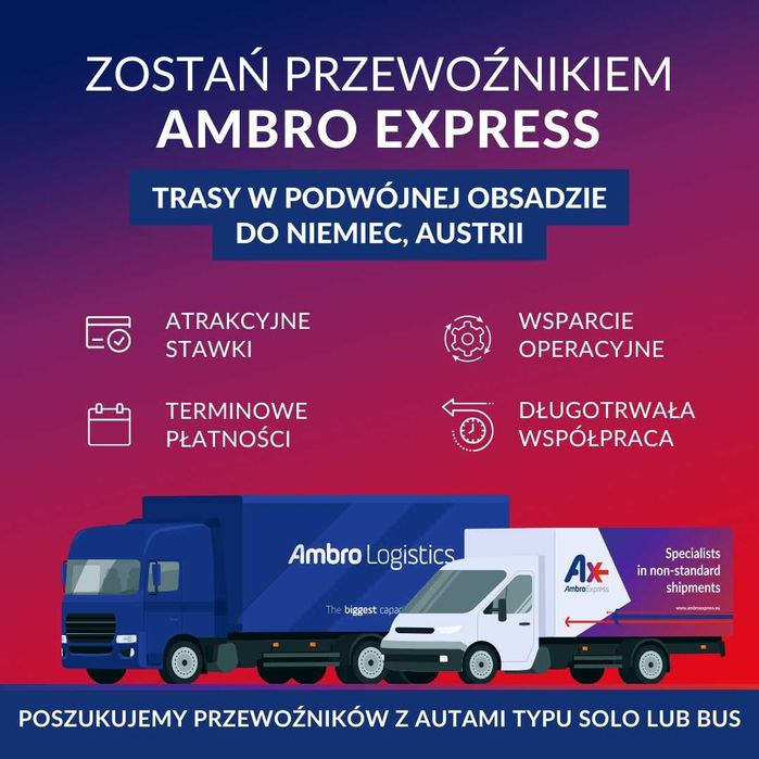 Współpraca dla przewoźników na trasach do Niemiec (BUSY | SOLO)