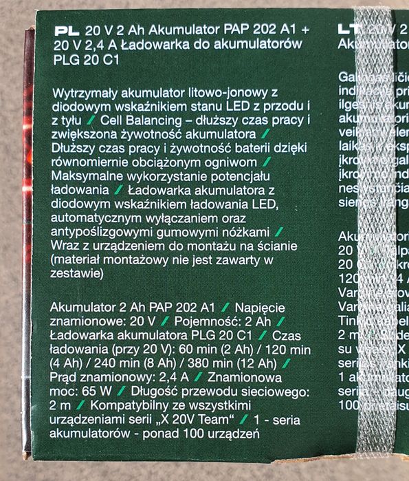 Parkside akumulator i ładowarka
