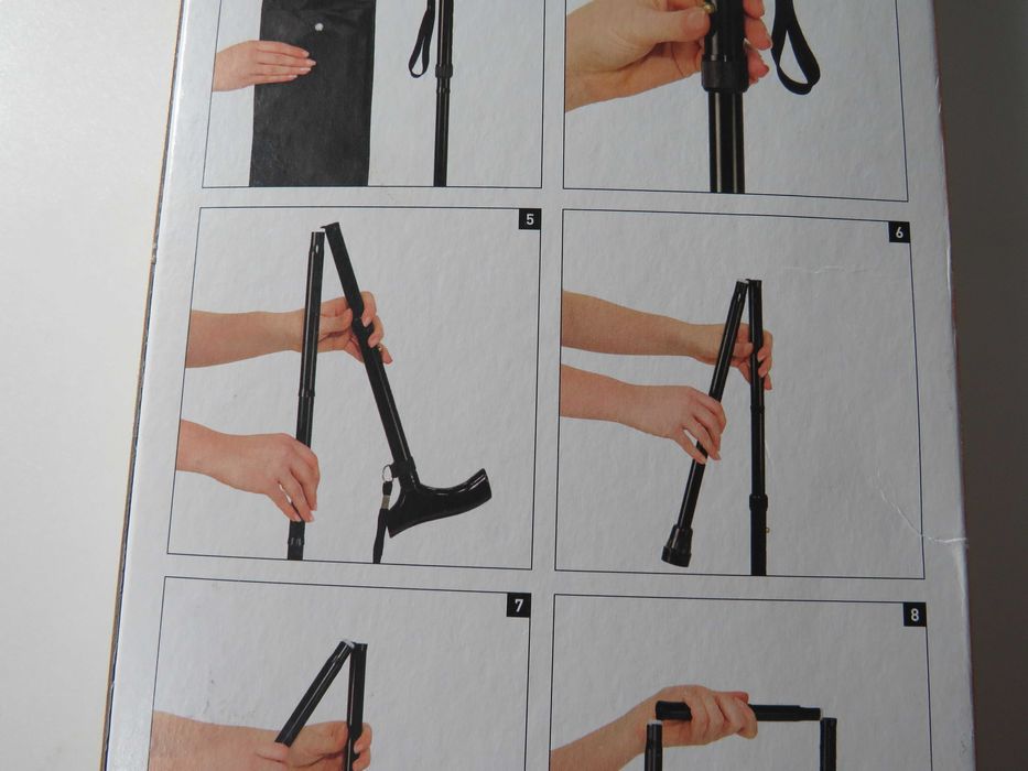 Bengala Dobrável Preta com bolsa da Vitility Nova e Selada