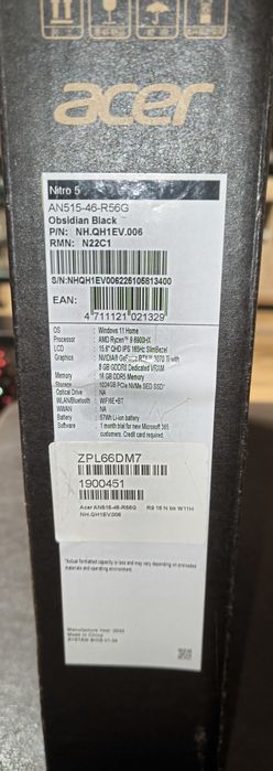 Acer Nitro 5 AN515-46 | Ryzen 9 | RTX 3070 Ti | 16GB DDR5 | 1TB SSD |