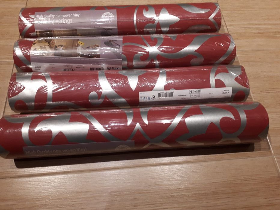 Tapeta Glamour Vinyl malinowo-srebrna