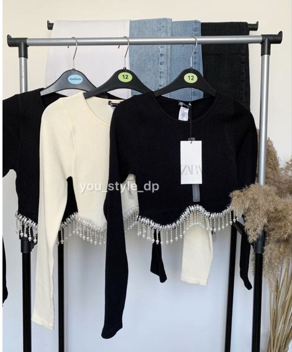 Шикарний топ светрик з довгим рукавом Зара С