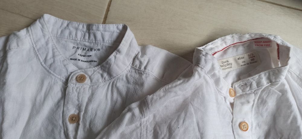 Camisas brancas de menino 2/3 e 4/5