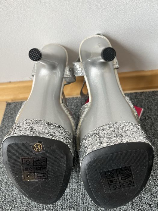 Szpilki Pole Dance silver shine r. 41 nowe jak pleaser