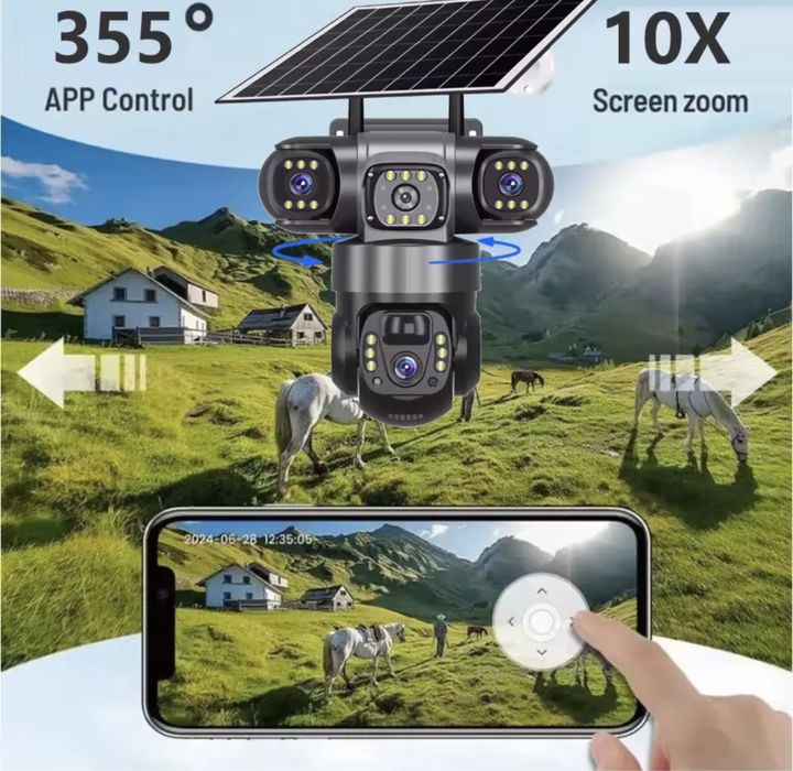 Відеокамера АВТОНОМНА КАМЕРА 4G 12m V380Pro вулична камера на сімкарті