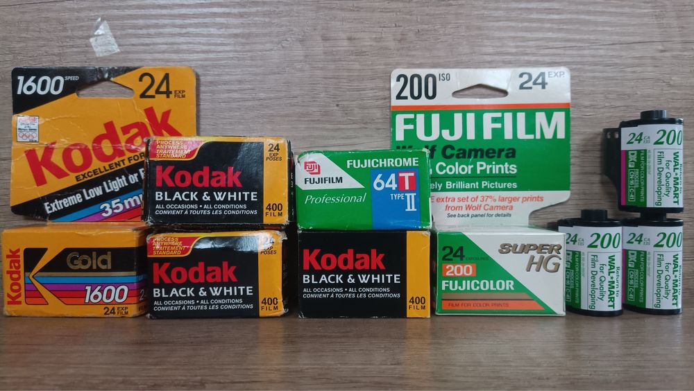 Fuji Super HQ 200, Fujichrome 64T, Kodak Gold 1600 кольорова плівка