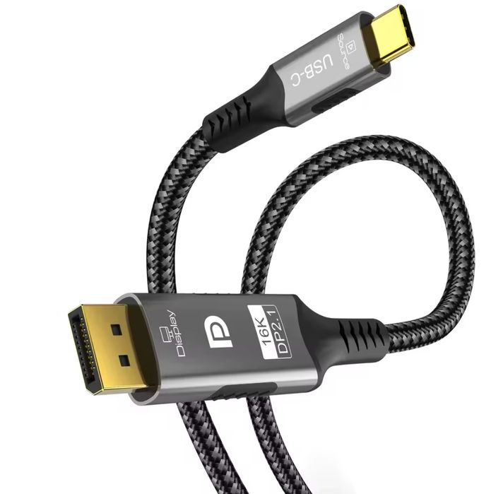 Кабель монітора USB-C → DisplayPort 2.1 DP 2м 16K-30Hz  FHD-360Гц