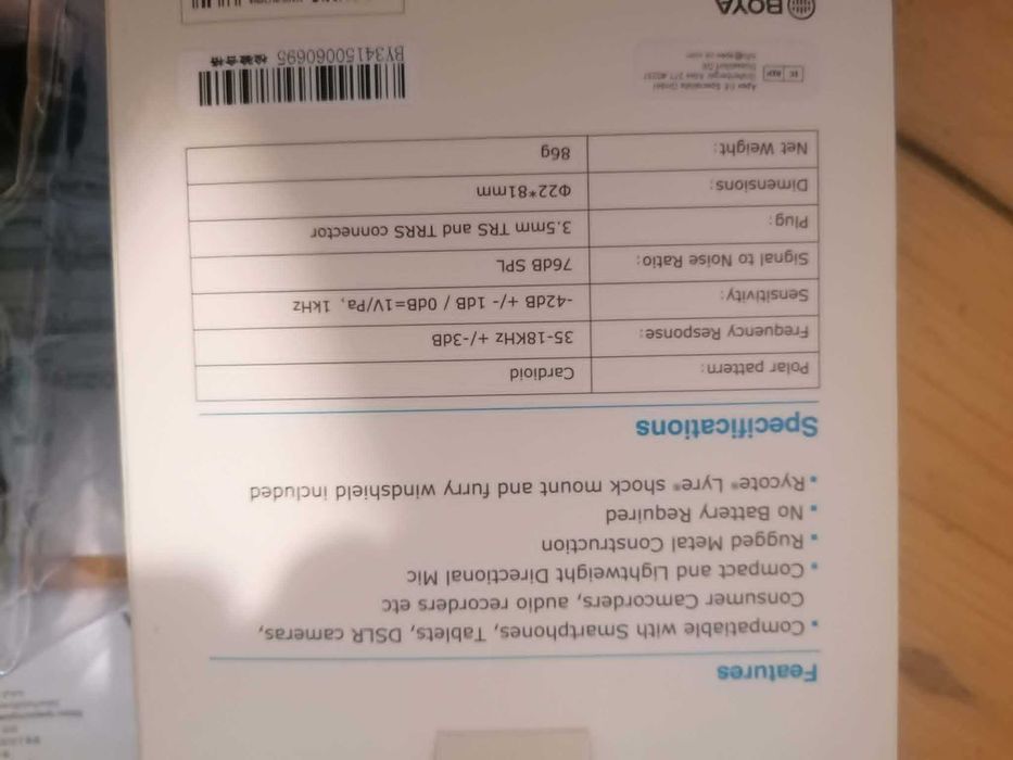 MIKROFON KIERUNKOWY BOYA BY-MM1 do aparatu, kamery, smartfona