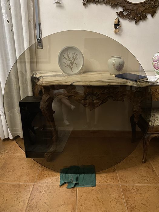 Vidro temperado redondo (acastanhado)