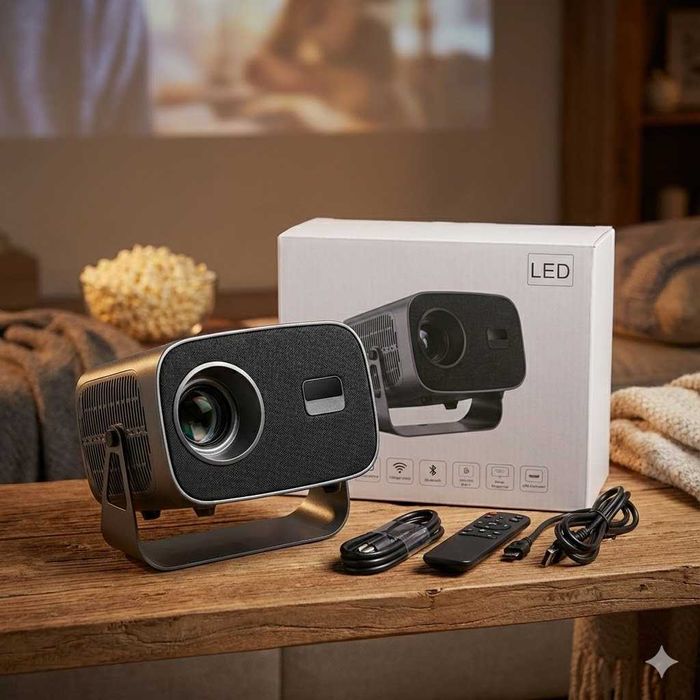 Портативный смарт-проектор V8 4K на Android 11 с Wi-Fi 2.4G/5G новый