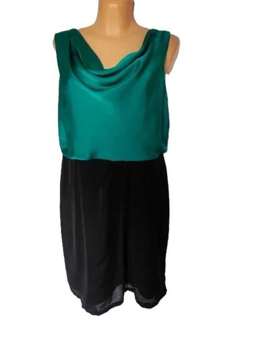 M&Co Boutique r 46 elegancka sukienka satyna wesele komunia chrzciny plus size święta