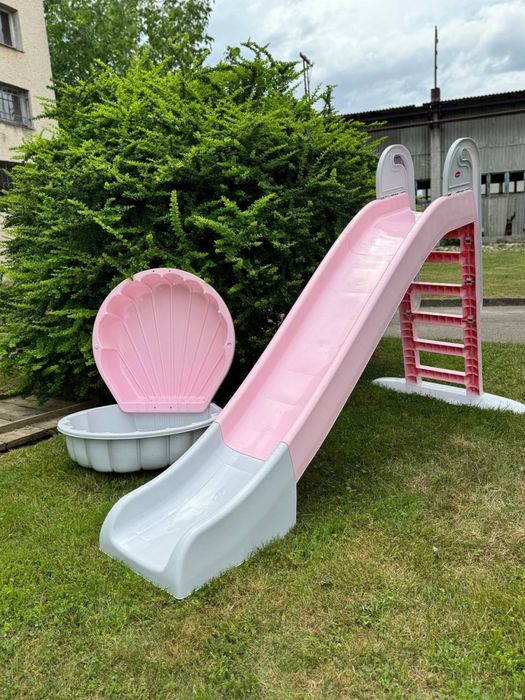 Дитячий ігровий набір Doloni колір Пудра будинок гірка пісочниця горка