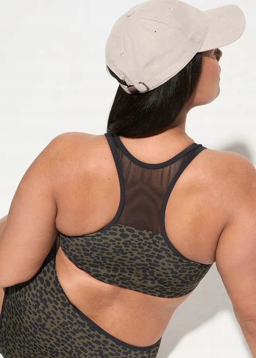 B.P.C bikini bustier z siateczką we wzory z figami z wysokim stanem 44