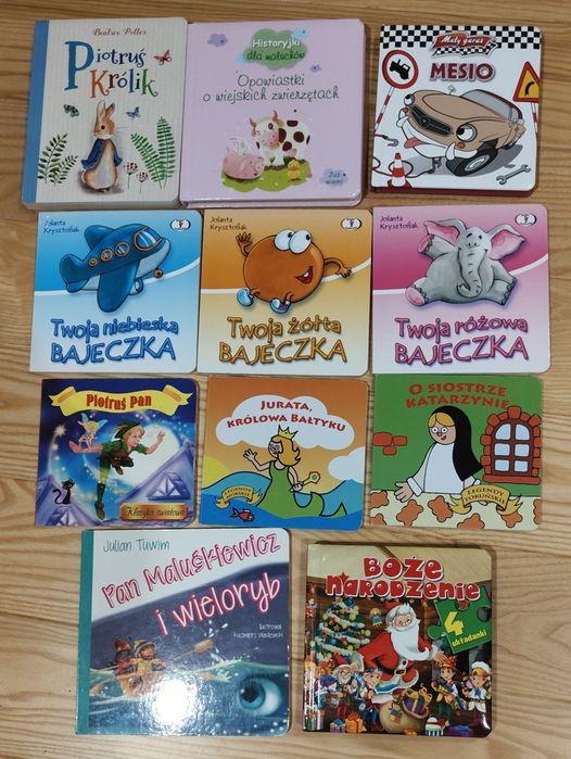 Książki dla najmłodszych grube kartki 10 sztuk + gratis na Boże Narodzenie