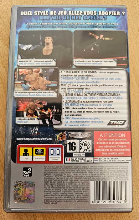 Jogo Smack down vs Raw 2008 para PSP
