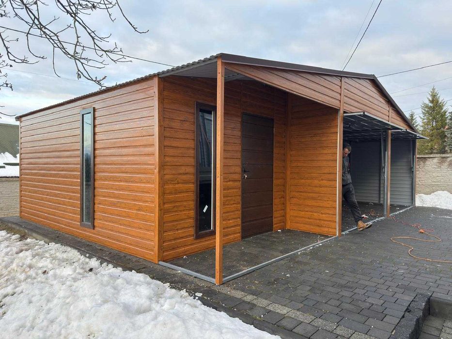 Garaż blaszany drewnopodobny 9mx6m producent 10x6 12x6 12x7 6x6 3x5